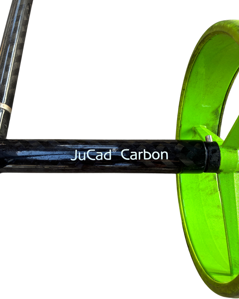 JuCad Carbon E-Trolley schwarz / giftgrün mit Scorekartenhalterung & Flaschenhalterung
