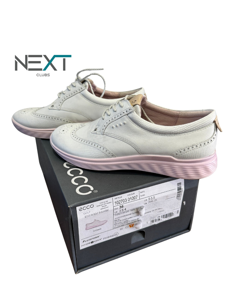 Ecco S-Classic Damen Golfschuh Größe 36 Weiß/Rosa