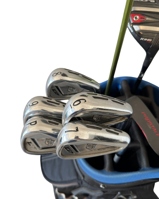 Herren Komplettset 6-PW, Driver, Hybrid, Putter, Bag, Flex S