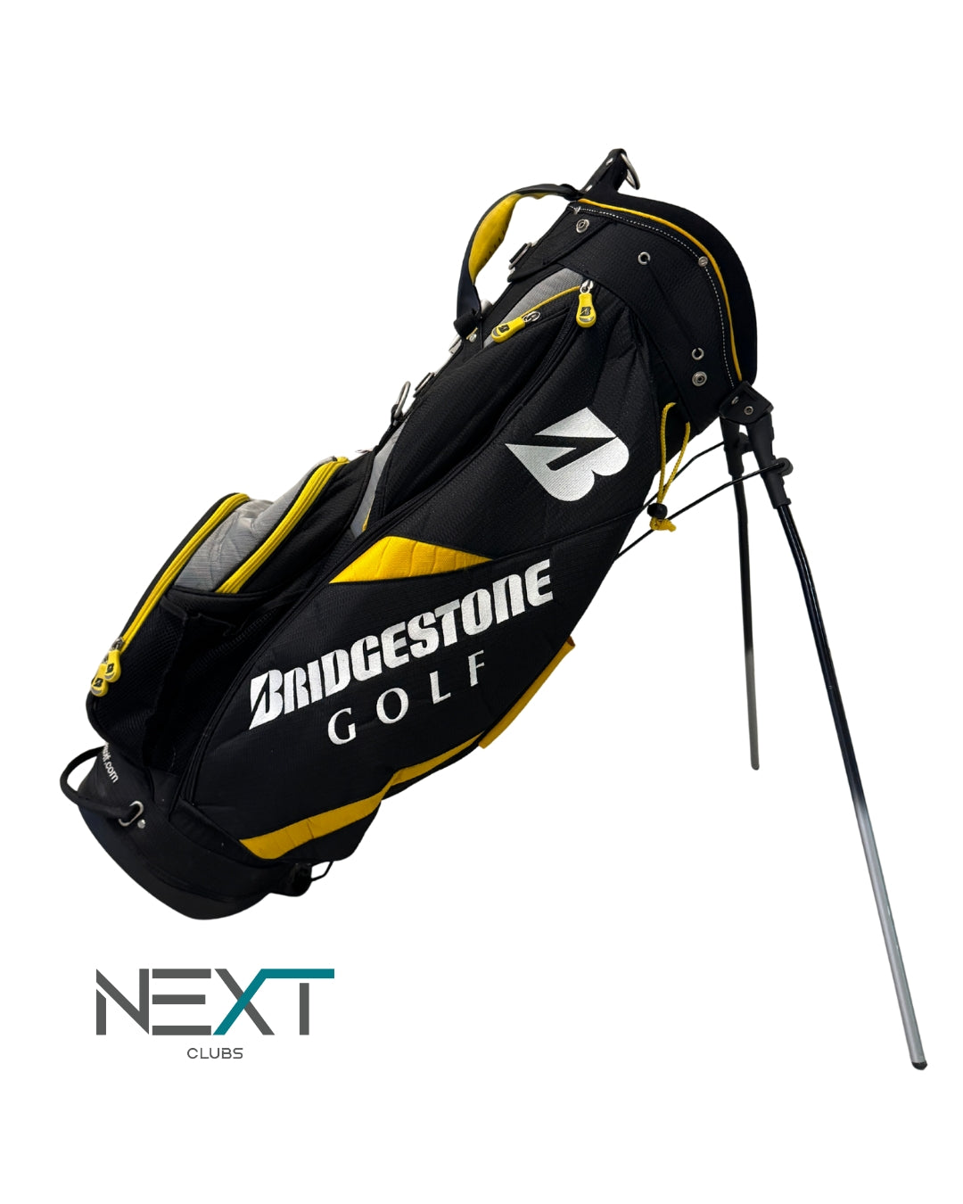 Bridgestone Golf Standbag / 6-Fach / 7 Taschen / Gelb-Schwarz-Grau