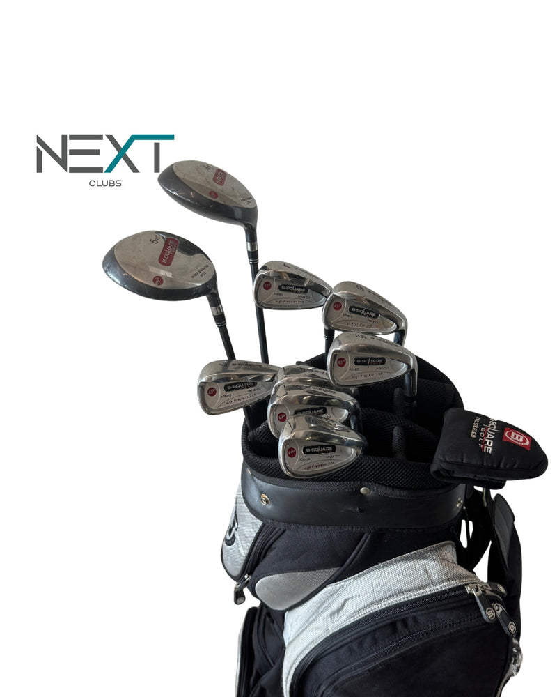 B Square Anfänger Golfset 4–SW + FW 3, FW 5 & Putter / Flex R / inkl. Cartbag