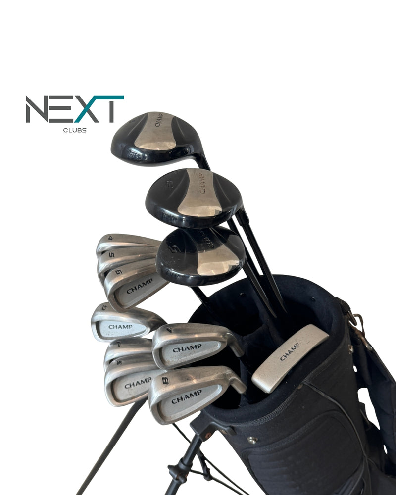 Champ Komplettsatz 4–SW + Driver/3W/5W + Putter / Champ Graphitschäfte / Flex R