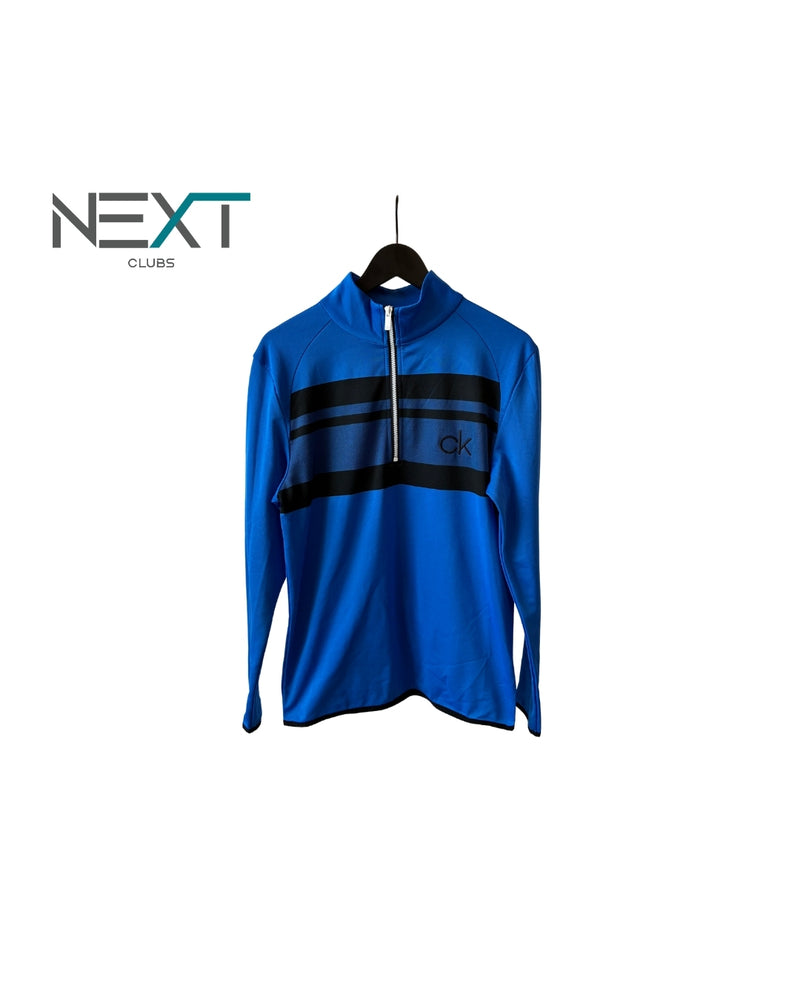 Neu Calvin Klein Golf Force 2 Mid Layer Trainingstop Halfzip Herren Blau/Schwarz/Weiß Größe S
