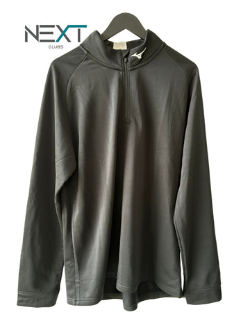 Neu Mizuno Crested 1/4 Zip Golfpullover Herren Schwarz Größe L