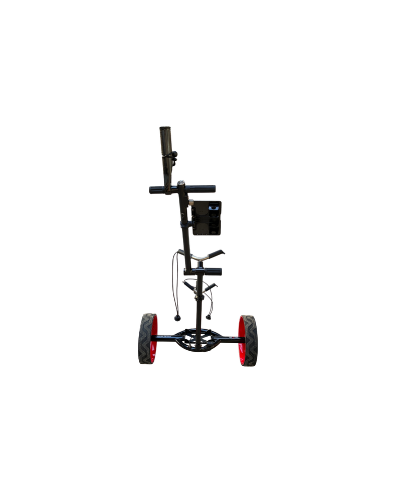 at-hena go-flat E-Trolley Schwarz mit roten Felgen & Halterungen