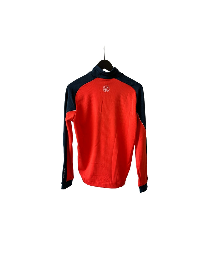 Neu Galvin Green Daxton Stretch Midlayer Trainingstop Halfzip Herren Orange/Dunkelblau/Weiß Größe S