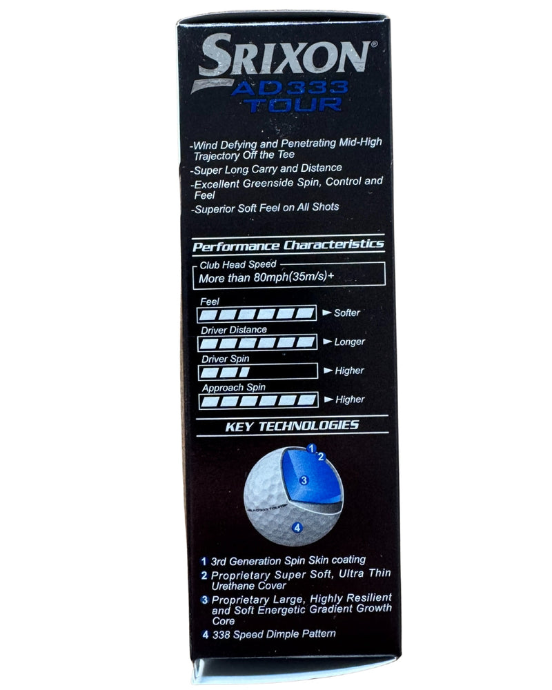 Srixon AD333 Tour Golfbälle 3er Sleeve / Weiß