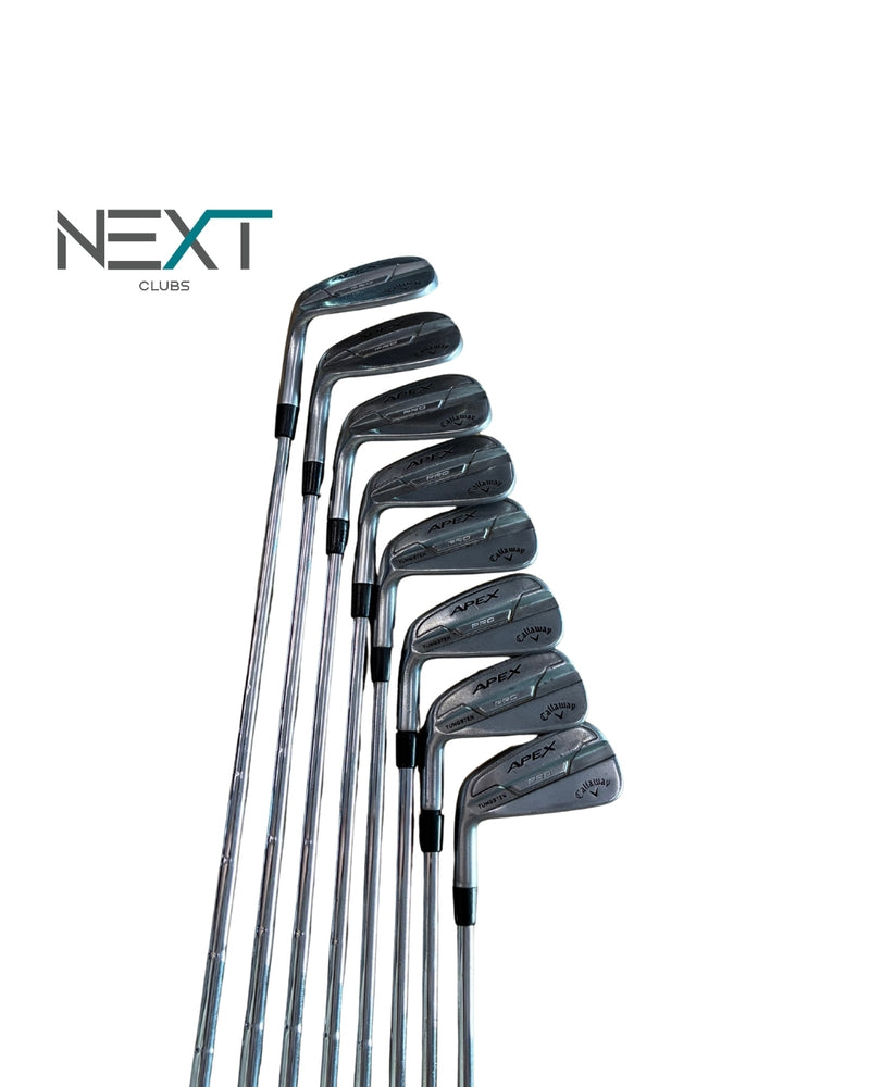 Callaway Apex Pro Eisensatz 4-9+PW+AW Linkshand / True Temper Elevate Stahlschaft 115g / Stiff Flex