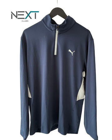 Neu PUMA Vista 1/4 Zip Golfpullover Herren Navy Größe L