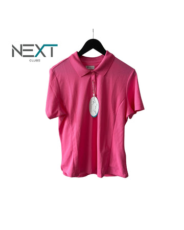 Neu Greg Norman Play Dry Poloshirt Damen Pink Größe L