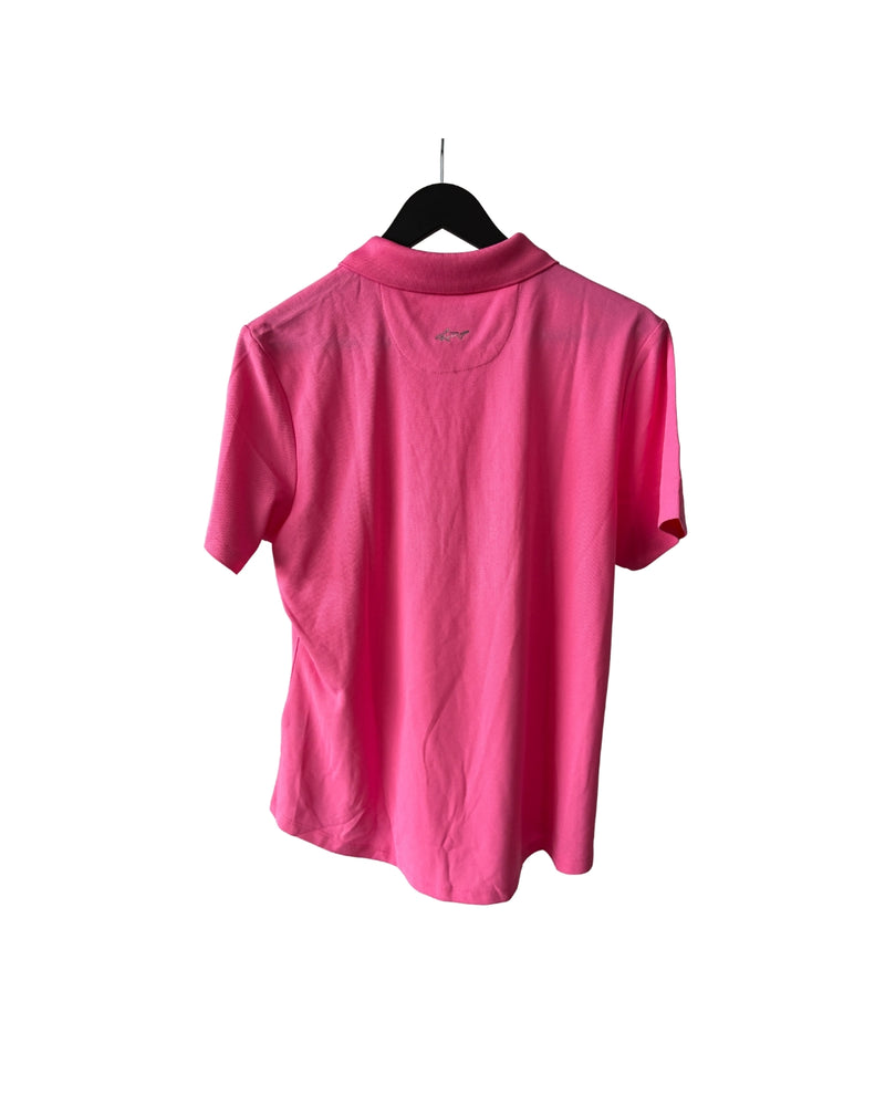 Neu Greg Norman Play Dry Poloshirt Damen Pink Größe L