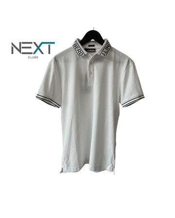 Neu J.Lindeberg Austin Regular Polo Poloshirt Herren Weiß mit schwarz Größe S