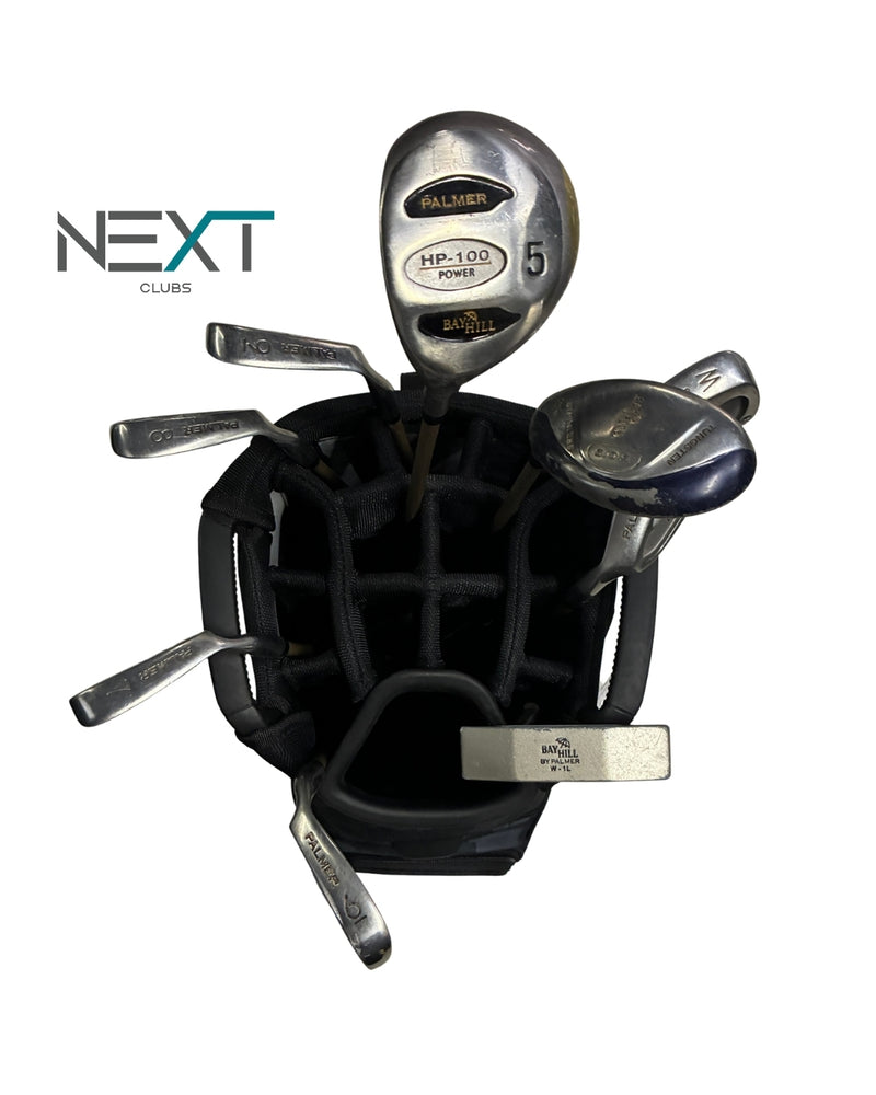 Bay Hill Palmer HP-100 Power Steel Komplettset Linkshand (Eisensatz 5-9+PW+SW, Putter, Hybrid 22°, Holz 5) / HP-100 High Performance Precision Graphite / Ladies Flex
