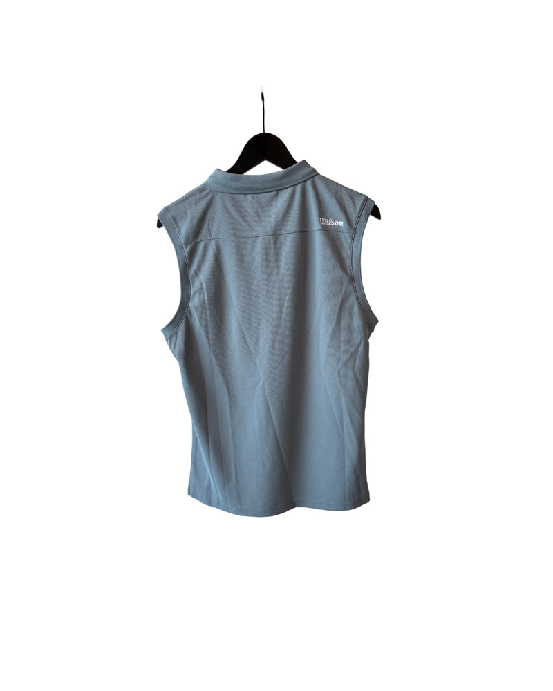 Neu Wilson Authentic Polo ohne Ärmel Poloshirt Damen Grau Größe L