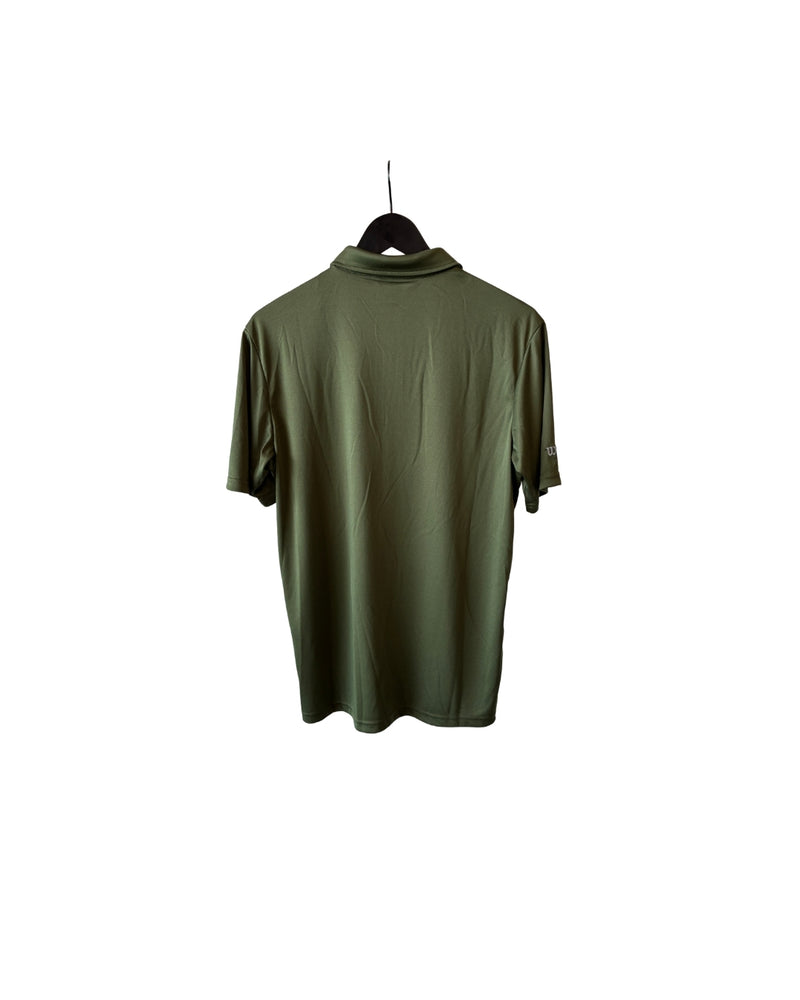 Neu Wilson 3 Tone Polo Poloshirt Herren Olivgrün/Schwarz/Grau Größe M