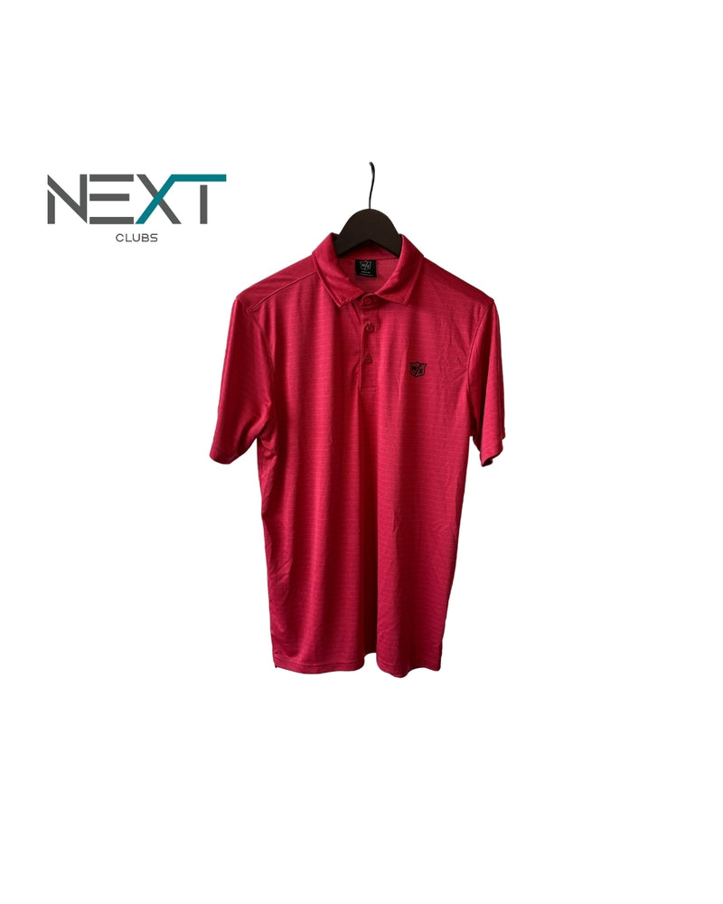 Neu Wilson Stripe Polo Poloshirt Herren Rot/Schwarz Größe M