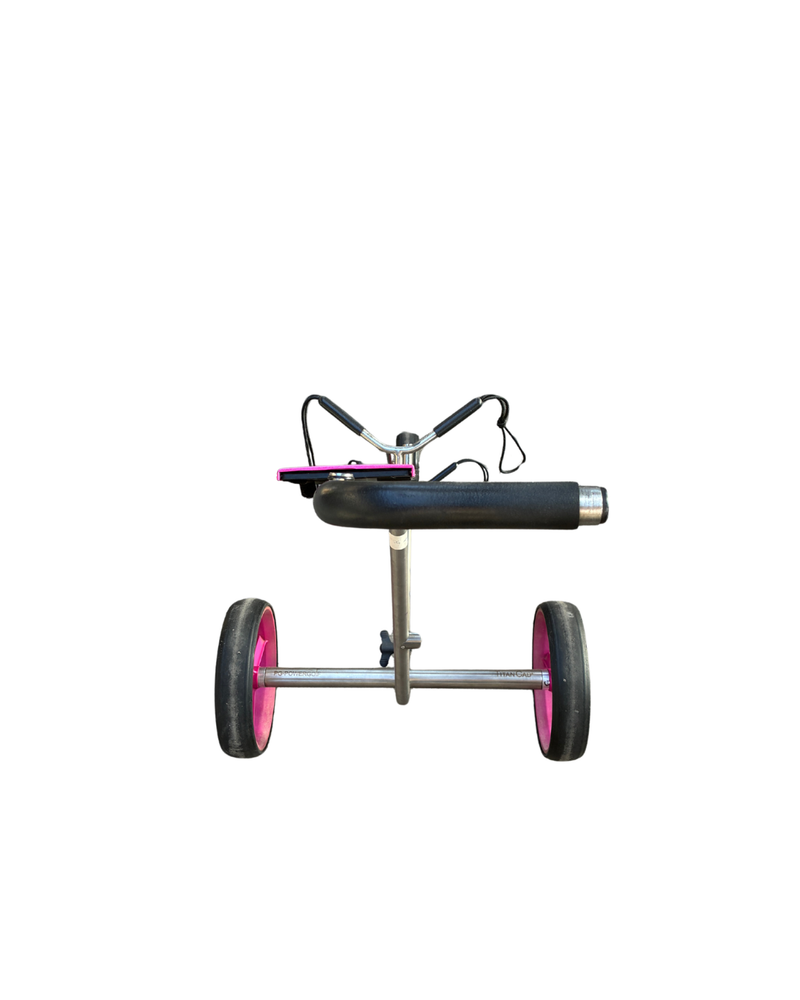 TitanCad E-Trolley silber / pinke Reifen mit Scorekartenhalterung