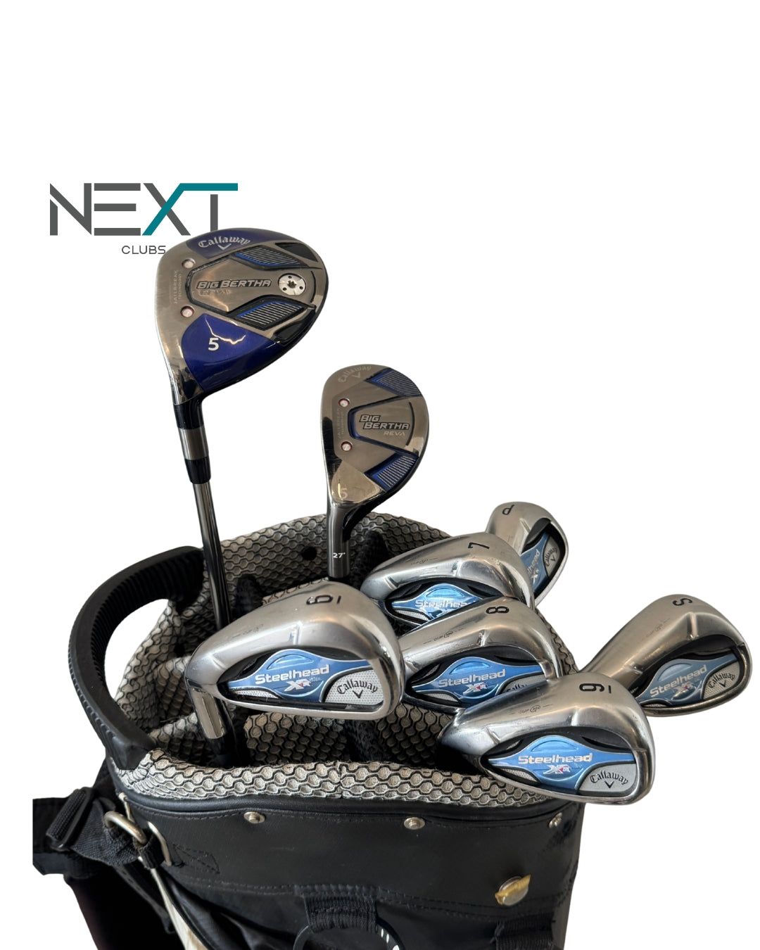 Callaway Golfset Anfänger LH / Steelhead XR Eisen 6-SW + Big Bertha REVA FW5 & Hybrid 5 / Flex L