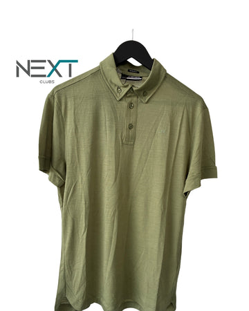 Neu J.Lindeberg Paz Regular Fit Polo Poloshirt Herren Olivgrün Größe S