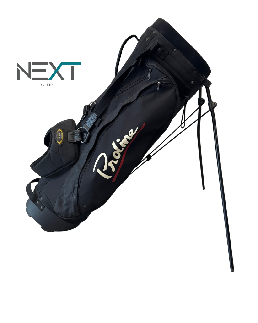 Proline Golf Standbag Schwarz / 5 Fächer / Regenhaube