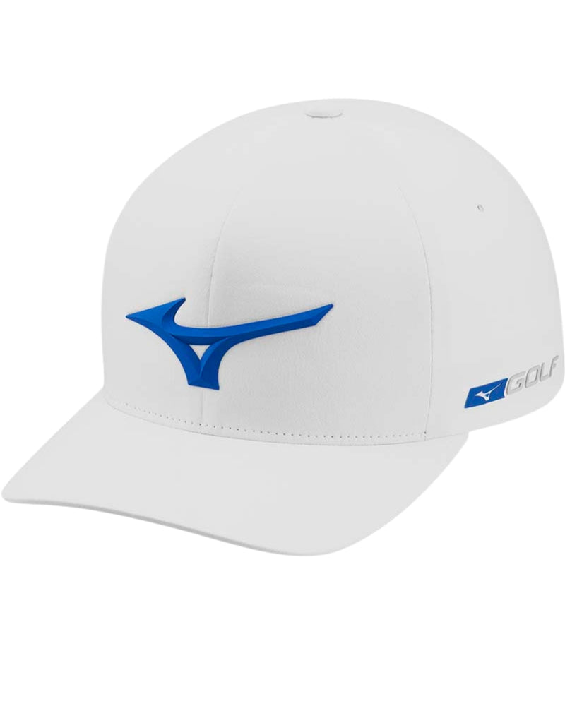 Mizuno Tour Delta Cap / Weiß / Blaues Logo